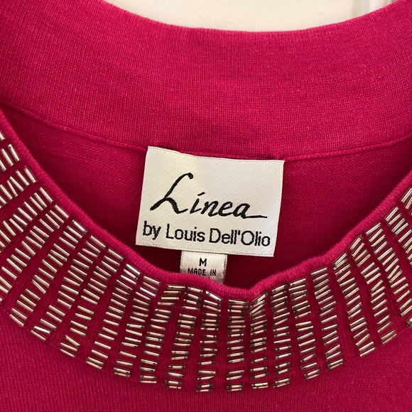 Linea by Louis Dell'Olio Sweater Tank/ Beading/Fuchsia/Size M/NEW/ON SALE $35! - Picture 2 of 3